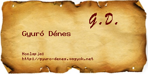 Gyuró Dénes névjegykártya