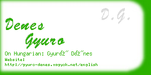 denes gyuro business card